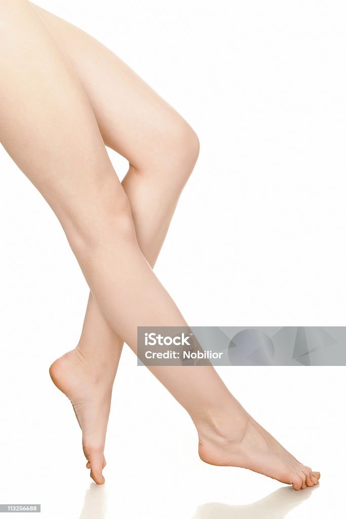 Slender and long female legs  Adult Stock Photo