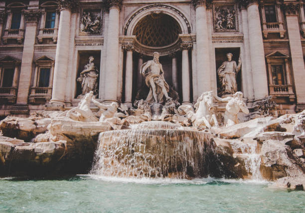 Water spraying from the lion statue