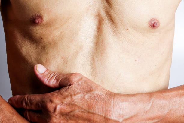 istock Midsection Of Shirtless Man 1132575974