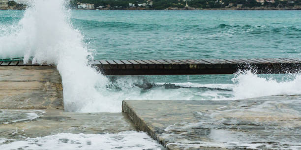 choppy sea with high waves