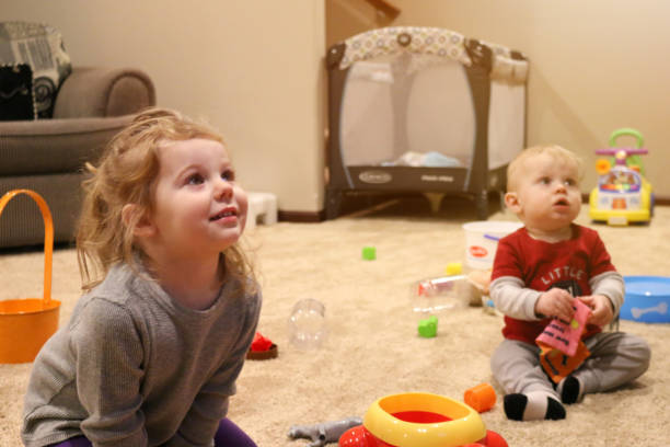 istock Two happy children playing with toys 1132590476