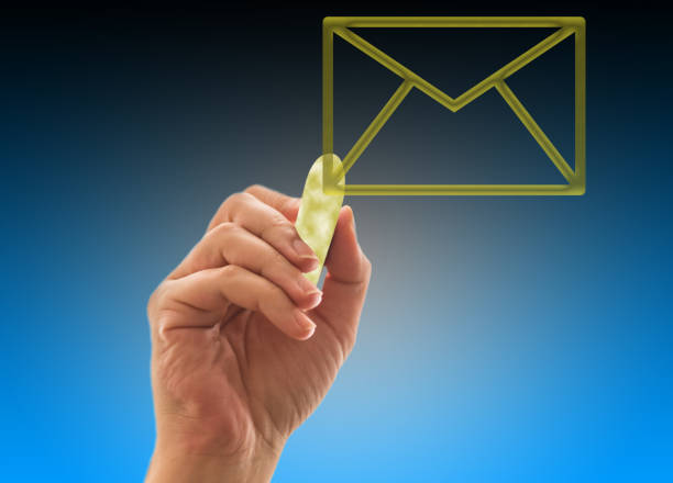 istock Businessman hand drawing envelope symbol 1132590703