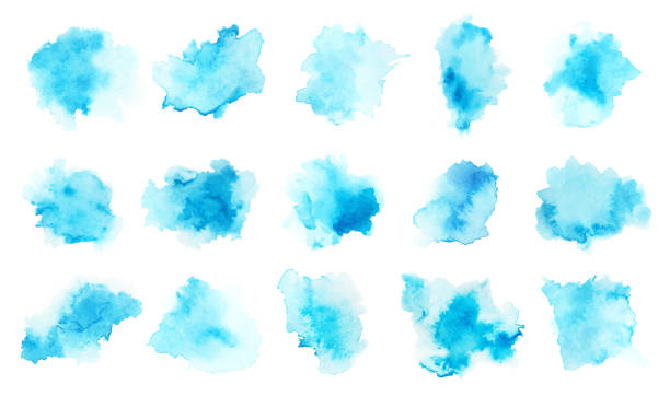 Colorful watercolor splashes Colorful watercolor splashes blob illustrations stock illustrations