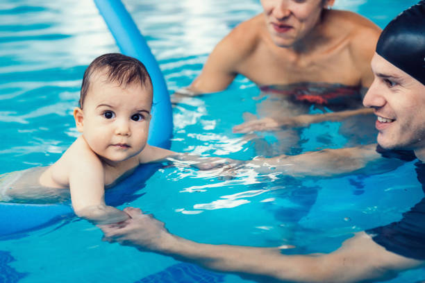 istock Family Swimming In Pool 1132594843