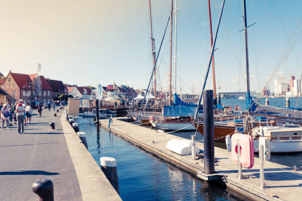 Yachts and boats in marina of Copenhagen