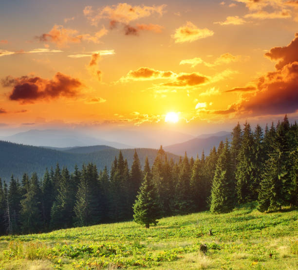 istock A great view of the hills glowing by sunlight at twilight. 1132598919