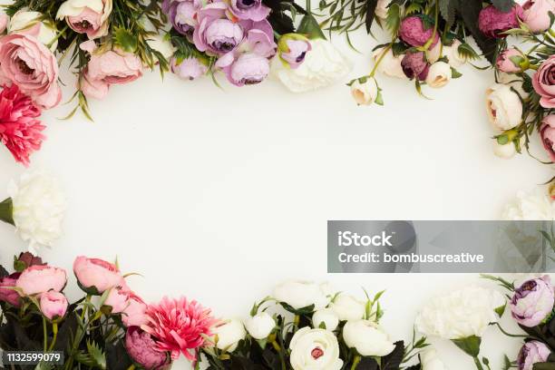 Valentine Day Background Stock Photo - Download Image Now - Flower, Backgrounds, Border - Frame