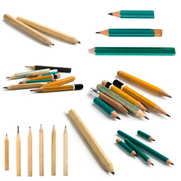 istock Set of Short Pencils on Isolated White Background 1132599518