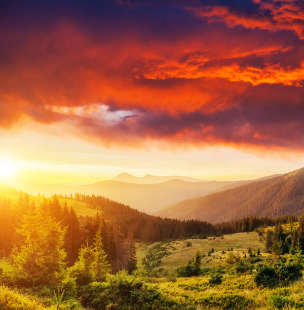 istock A great view of the hills glowing by sunlight at twilight. 1132600181