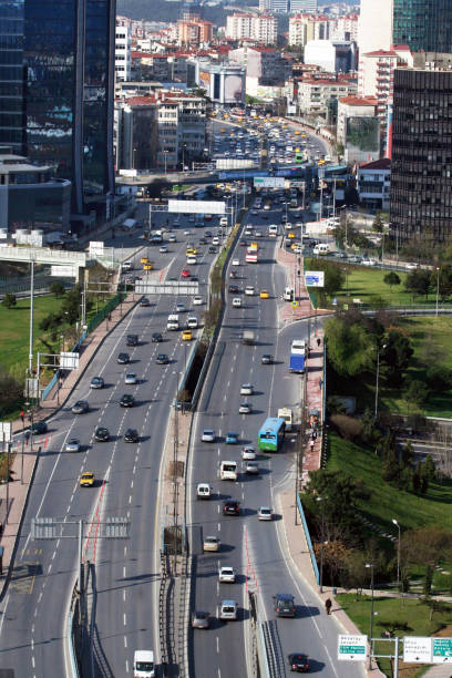 istock Highway road in city center 1132601452