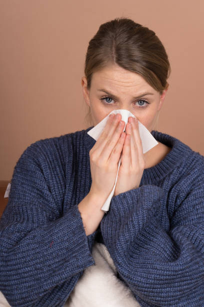 istock cute girl is sick and ill with the flu 1132602004