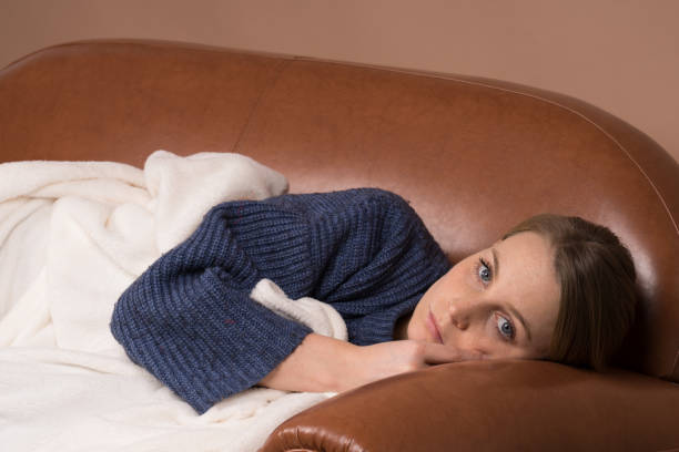 istock cute girl is sick and ill with the flu 1132602782