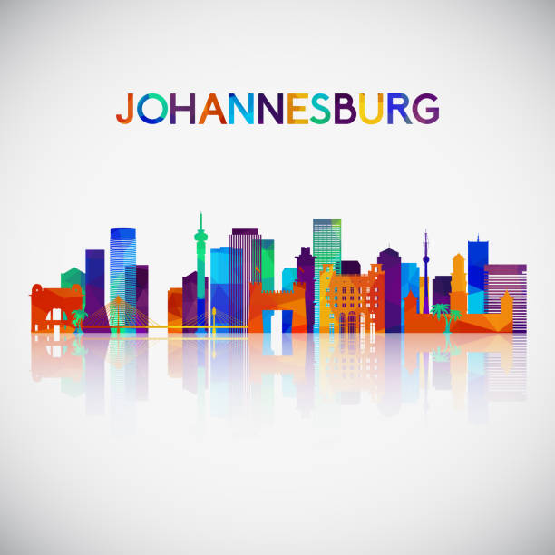 Johannesburg skyline silhouette in colorful geometric style. Symbol for your design. Vector illustration. Johannesburg skyline silhouette in colorful geometric style. Symbol for your design. Vector illustration. johannesburg stock illustrations