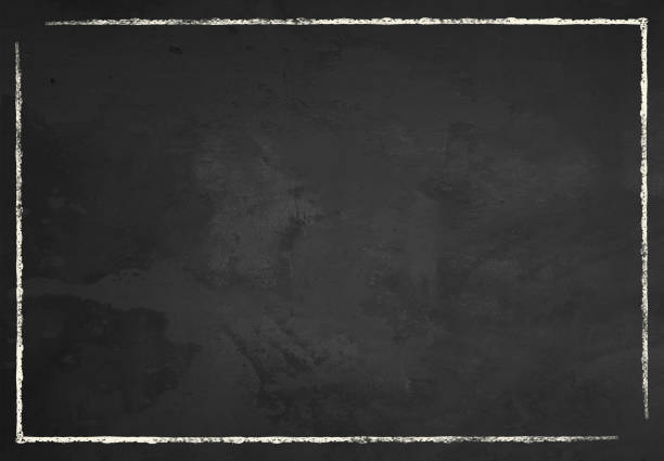 tableau noir avec bordure de craie - menu photos et images de collection