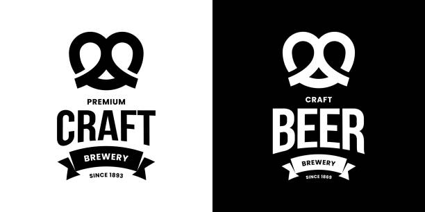 Modern craft beer drink isolated vector logo sign for bar, pub, store, brewhouse or brewery. Modern craft beer drink isolated vector logo sign for bar, pub, store, brewhouse or brewery.
Premium quality pretzel logotype emblem illustration set. Brewing fest fashion t-shirt badge design bundle. oktoberfest pretzel stock illustrations