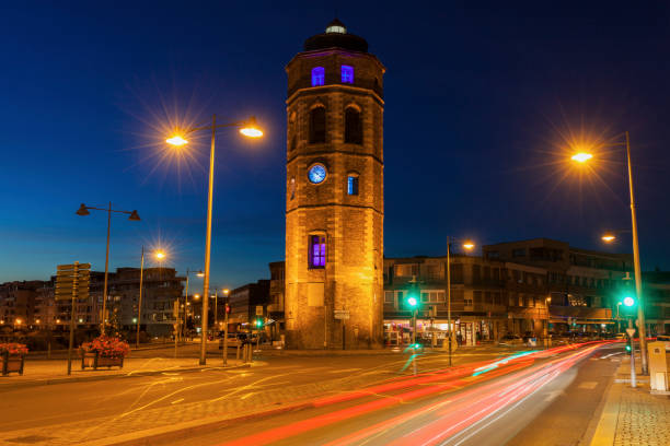 istock Leughenaer Tower in Dunkirk at night 1132610372