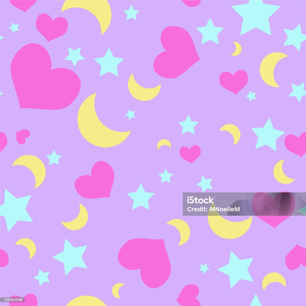 Mô Hình Vector Lặp Lại Liền Mạch Của Mặt Trăng Và Ngôi Sao Trái ...