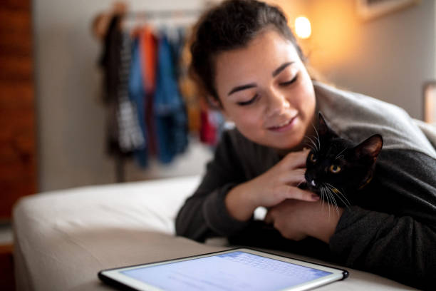 istock Woman in Bed with Cat 1132616966