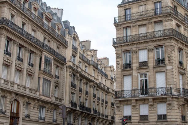 Paris in winter buildings in the center of the city