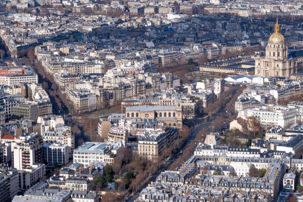 istock Paris in winter general view with Invalides building 1132620397