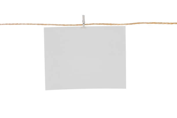 istock Blank Card Hanging on Clothesline Isolated 1132620784