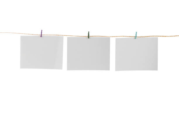 istock Blank Cards Hanging on Clothesline 1132620790