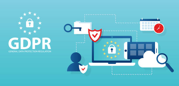 ilustrações de stock, clip art, desenhos animados e ícones de vector concept for general data protection regulation in eu law on data privacy - privacidade de dados