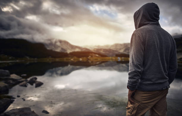 istock Traveling alone in the mountains at sunset 1132624444