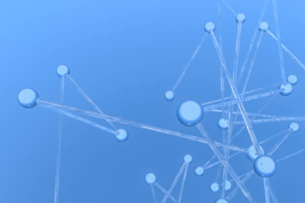 istock 3d rendering, lines and dots with chemistry background 1132628058