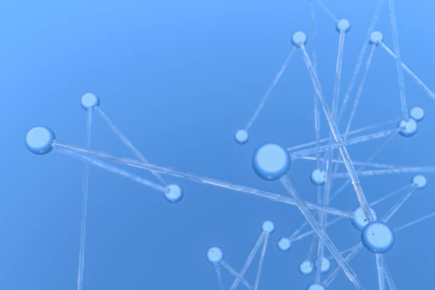 istock 3d rendering, lines and dots with chemistry background 1132628070