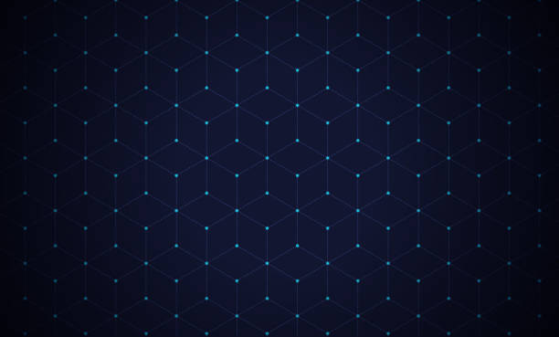 Blockchain Technology Background Abstract background with cubes symbolised blockchain and cryptocurrency technology. security graphics stock illustrations