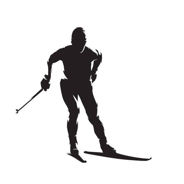 [90] Cross country skiing Clipart Vector PNG , SVG, EPS, PSD, AI