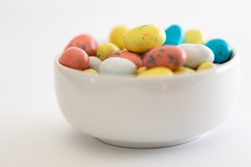 Easter candy to resemble a robin bird egg in pastel colors