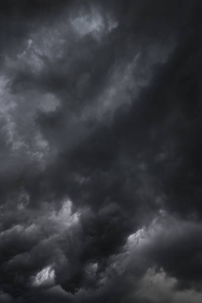 istock Scary epic sky with menacing clouds. Hurricane wind with a thunderstorm. Stock background, photo 1132631212