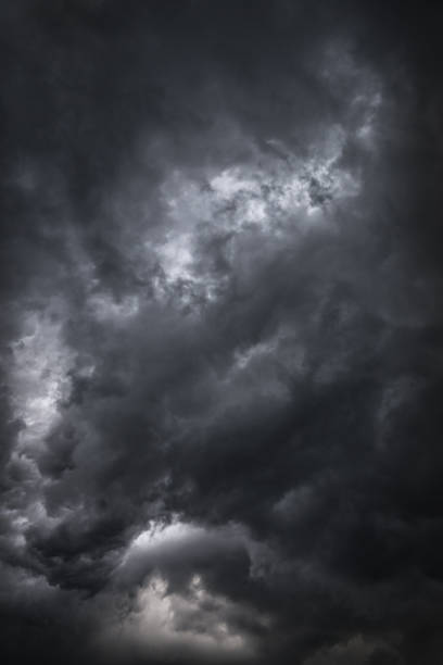 istock Scary epic sky with menacing clouds. Hurricane wind with a thunderstorm. Stock background, photo 1132631300