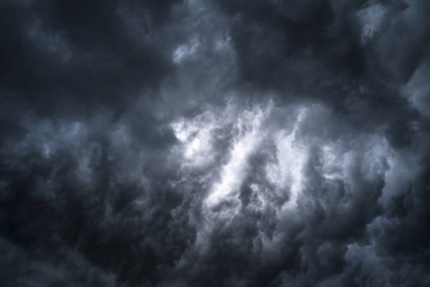 istock Scary epic sky with menacing clouds. Hurricane wind with a thunderstorm. Stock background, photo 1132631521