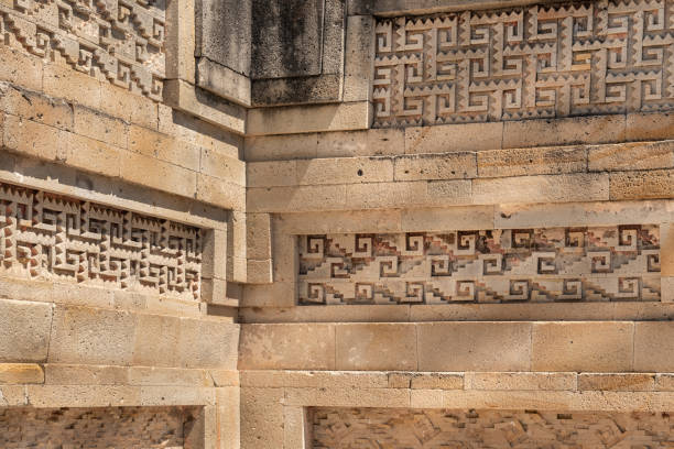 istock Elaborate fretwork found in old ruins in Oaxaca, Mexico. 1132640104