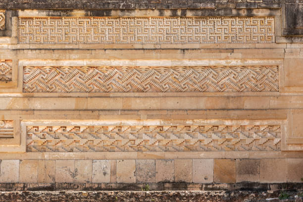Intricate stone detail found in the archaeological site of Mitla