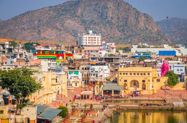 istock Panoramic view on Holy Lake and city Pushkar, Rajasthan, India. 1132641239