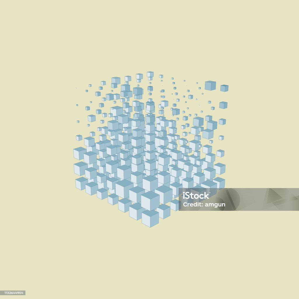 Cube Stack Shape Stacking Of Cubes Stock Illustration - Download Image Now - Abstract ...
