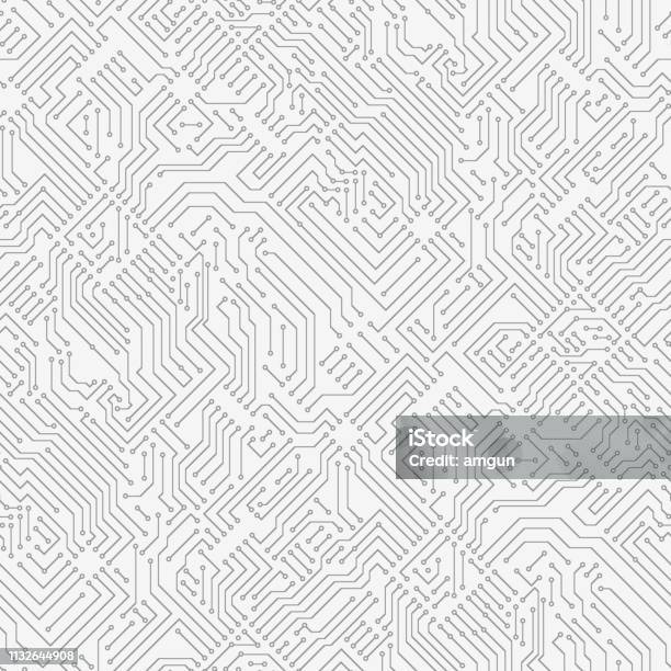 Computer Circuit Board Stock Illustration - Download Image Now - Technology, Circuit Board, Pattern
