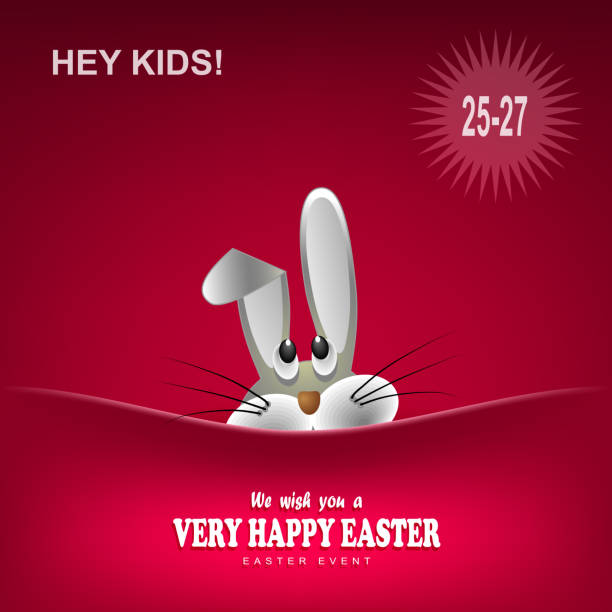 istock Easter red composition with the silhouette of a rabbit in his pocket, 1132646965