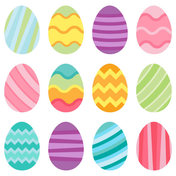 illustrazioni stock, clip art, cartoni animati e icone di tendenza di illustrazione delle uova di pasqua vettoriali - uovo