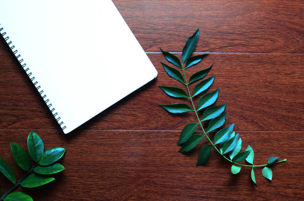 istock A note book, pen and some leaves decoration. 1132659072
