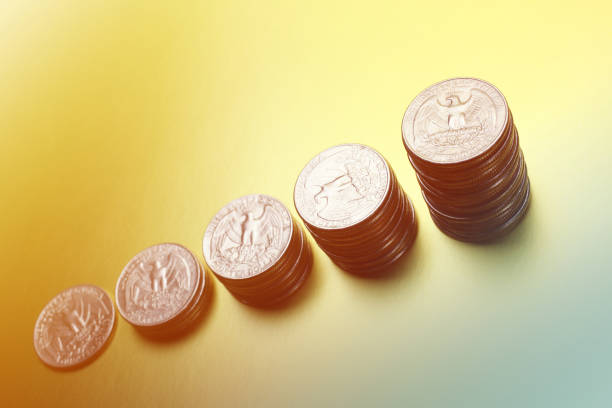 istock Stacks of US Quarter Coins Forming a Growth Chart 1132660199