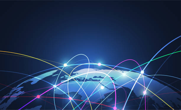 istock Global network connection. World map point and line composition concept of global business. Vector Illustration 1132660254