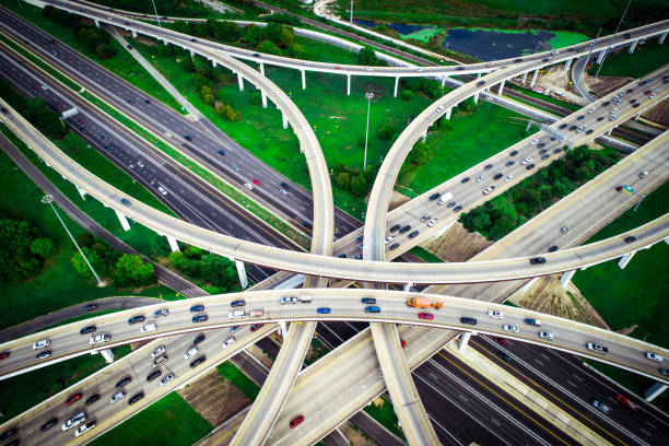 istock Modern Infrastructure Highway System Highways overpass transportation Austin Texas mopac expressway and 183 1132666900
