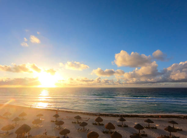 Art Beautiful sunset over the tropical beach