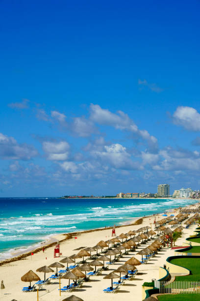 istock Beautiful beach at Cancun Mexico 1132667887