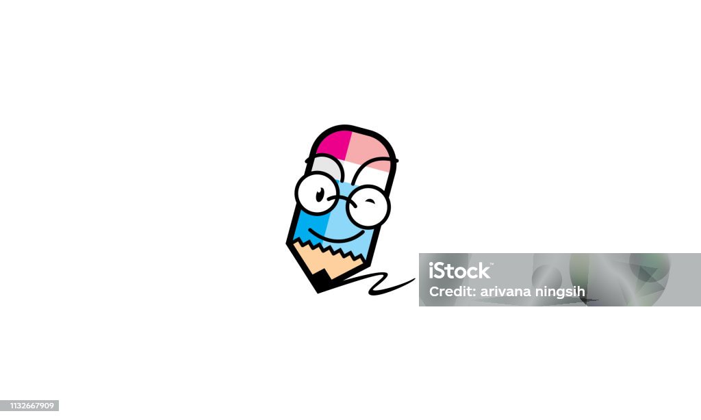 pencil character icon vector For your stock vector needs. My vector is very neat and easy to edit. to edit you can download .eps. Abstract stock vector